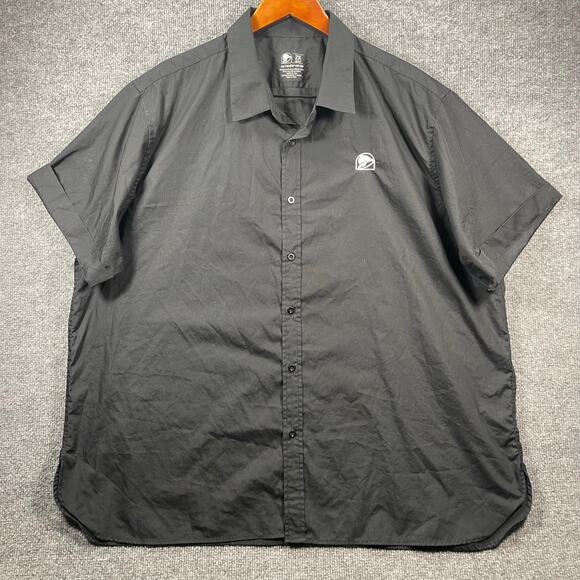 Taco Bell Shirt Men's 2X Black Button Up Short Sleeve Employee Workwear - Picture 1 of 11
